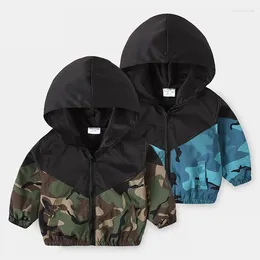 Jackets Boys Spring Autumn Coats Kids Toddler Hooded Camouflage Windbreaker Children Cardigan Outerwear Baby Clothes 2-8 Years