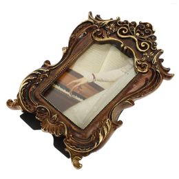 Frames Retro Carved Po Frame Desk Picture Small Display Decorative Hanging Vintage Wall