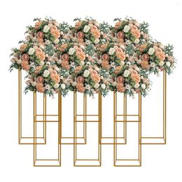 Party Decoration 4Pcs/10Pcs Gold Frame Backdrop Stand Rectangular Metal Flower Rack For Wedding Birthday Decor