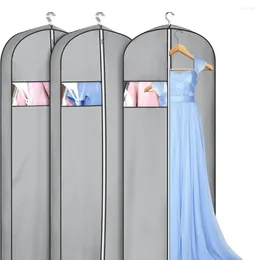 Storage Boxes Multi-dress Hanging Bag Set Of 3 Dress Bags With Hanger Waterproof Dustproof Organiser For Long Gowns Coats