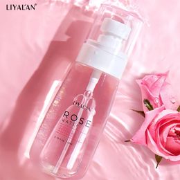 LIYALAN Rose Water Dry Skin Moisturising Firming Toner For Face Skin Care Hydrating Mist Refreshing Pores Shrink Spray 240517