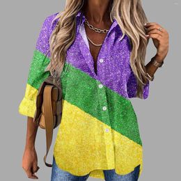 Women's Blouses For Women 2024 Summer Womens Sequin Print Tops V Neck Sparkly Glitter Loose Blusas Elegantes Para Mujer