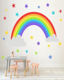 Retail Kids Cute Rainbow Star wall stickers home decor Art wall sticker Children waterproof Decal Wallpaper girls Bedroom Decorati2895570