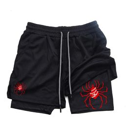 Anime Hunter x Performance Shorts for Men Breathable Spider Gym Summer Sports Fitness Workout Jogging Short Pants 240515