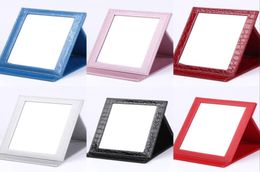 PU Folding Mirrors Small Size Candy Color Cosmetic Mirror Red Black Purple Multi Colors Cosmetics Accessories New Arrival 8hl L17266554