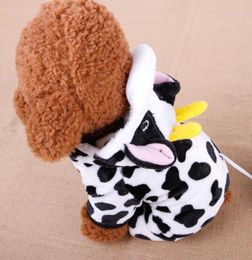 Dog Apparel Funny Halloween Costume Cute Cow Pet Clothes For Small Dogs Cats Chihuahua Clothing Warm Fleece Puppy Coats Jumpsuit4859733