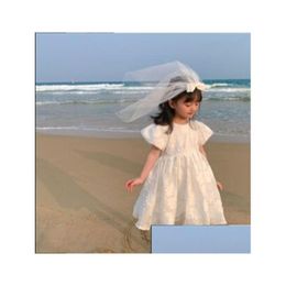 Girls Dresses Dress Flower Kids Clothing 2022 Summer Fashion Sleeveless Vest Lace Tutu Princess Party Drop Delivery Baby Maternity Dhhdx