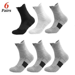 6pairs/Lot Mens Running Socks High-quality Sports Socks Wicking Sweat Breathable Riding Football Mid-tube Socks Mens Stockings 240518