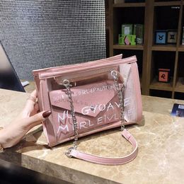Bag Women Clear PVC Transparent Jelly Handbag Tote Messenger Crossbody Shoulder 28GD