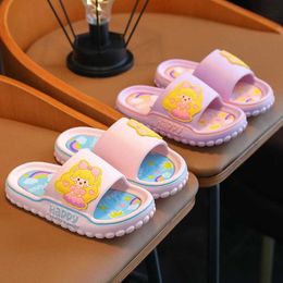 Slipper Summer Children Slippers Cute Cartoon A Little Princess Pattern Sandal For Aged 2-12 Girls Non-slip Flip Flops Home Kids Shoes Y240518