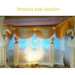 Party Decoration 3mx6m Good Quality Ice Silk Drape Swag For Event Wedding Backdrop Curtain Stage Background