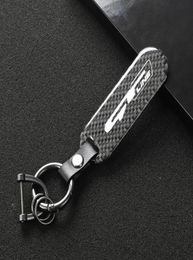 Keychains Keychain For Sonata Kia GT LINE ELANTRA Sportage Stinger 2021 K5 Gtline Peugeot Carbon Fiber Car Logo Key Ring6524071