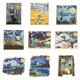 Brooches Art Paintings Collection Enamel Pin For Clothes Briefcase Badges On Backpack Accessories Artistic Lapel Pins Decorative Jewelry