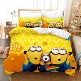 Bedding Sets Little Yellow Kevin Bob Cartoon Animation Soft Home Textile Polyester Bedspread 3D Digital Printing Covers