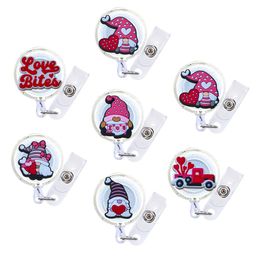 Novelty Items Valentines Day Cartoon Badge Reel Retractable Nurse Id Card Reels With Alligator Clip For Student Cute Cool Tag Holder C Ottdk