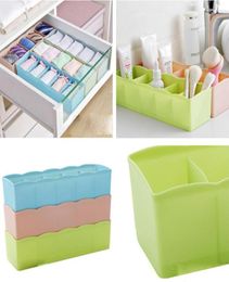 5 Cells Plastic Organizer Storage Box Tie Bra Socks Drawer Cosmetic Divider Tidy NEW Drop JA308367222