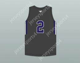 CUSTOM NAY Name Youth/Kids SCOTTY PIPPEN JR 2 SIERRA CANYON SCHOOL TRAILBLAZERS CHARCOAL GRAY BASKETBALL JERSEY 1 Top Stitched S-6XL
