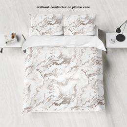 Bedding Sets 3pcs Down Duvet Cover Grey Marble Patterned Printed Set 1 2 Pillowcase Bedrooms Guest Rooms Els