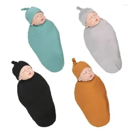 Blankets Born Baby Swaddle Hairband Blanket Born&Swaddling Wrap Sleepsack Cotton