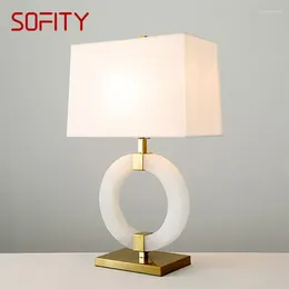 Table Lamps SOFITY Modern Marble Lamp LED Creative Fashion White Simple Desk Light For Decor Home Living Room Bedroom Study
