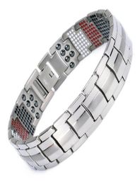 Men039s Health Magnetic Bracelet For Man Silver Plated Pure Titanium Bangle Magnetic Ion Germanium Far Infar Red Bracelets Jewe7422552