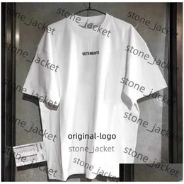Men's T-shirts Vetements T Shirt Men Woman Short Sleeve Big Tag Hip Hop Loose Casual Embroidery Tees Black White Tshirts Top X0726 VTM 7ddc