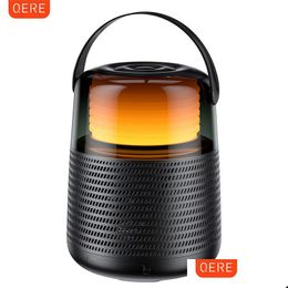 Portable Speakers Qere Hf55 Mini Wireless Speaker Outdoor Subwoofer With Led Flashing Colorf Metal Bass Drop Delivery Electronics Ot6R9