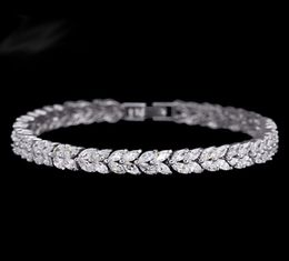 test Wheat Design Tennis Bracelet & Bangle for Women Female Bracelet Bangle with Marquise Cut Cubic Zirconia Stone5333459