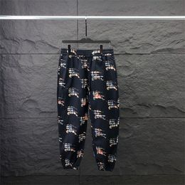 24SS maschile primavera ed estate Nuove pantaloni da uomo pantaloni da uomo contromissione Casual slip pantaloni per lettere plaid Pantaloni #B3