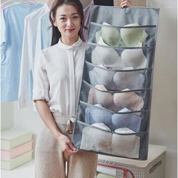 Storage Bags Underwear Bra Organiser Box Grey Beige Drawer Closet Organisers Boxes For Scarf Socks Hanger Organiser