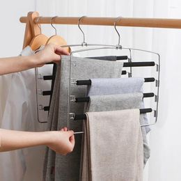 Hangers Four-layer Pants Storage Multi-functional Strong Bearing Capacity Clothes Space Save Tie Shelf Stable Cloth Rack