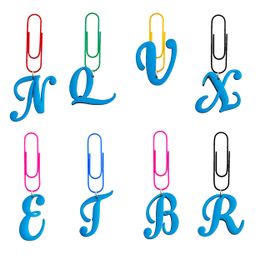 Charms Blue Large Letters Cartoon Paper Clips Cute Bookmarks Bk Nurse Gift Metal Bookmark Sile Dispenser Memo Clip For Office Drop Del Otbwm