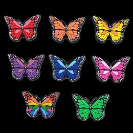 Charms Pvc Kawaii Shoes Butterfly Shoe Accessories Wings Diy Decoration For Clog Girls Women Children Kids Gift Pack Set Drop Delivery Ot7Tl