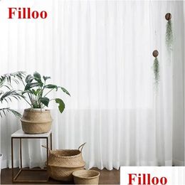 Curtain S Fold Waves Elegant Super Soft Snow Pure White Window Tle For Living Room Chiffon Sheer Voileroom Veil Kitchen 240115 Drop De Dhxgv