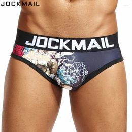 Underpants JOCKMAIL Brand Mens Underwear Briefs Print Calzoncillos Hombre Slip Calcinha Sexy Gay Male Panties Cuecas Shorts