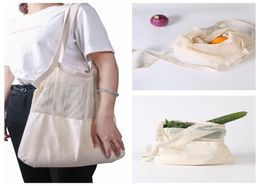 Reusable String Shopping bag Fruit Vegetables Eco Grocery Bag Portable Storage Bag Shopper Tote Mesh Net Woven Cotton Storage Bags2498026