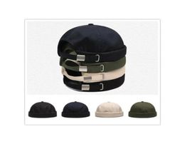 Men Women Unisex Retro Solid Color Skull Cap Hat Casual Docker Sailor Brimless Rolled Cuff Hip Hop Cap57493559096054