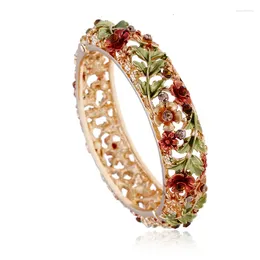 Bangle Woman Ethnic Style Flower Hallow Out Skin-friendly Charm Bracelets Valentine's Day Birthday Gifts For Her