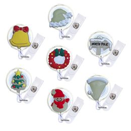 Decorative Objects Figurines Christmas Fluorescence Cartoon Badge Reel Retractable Nurse Id Card Cute Name Reels With Clip On Holders Otqge