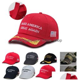 Party Hats 2024 Donald Trump Cap Camouflage Baseball Caps Make America Again Us Presidential Election Hat 3D Embroidery Drop Deliver Dhrpl