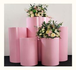 Other Festive Party Supplies Colourful Cylinder Candy Stand Big Pedestal Display Art Decor Plinths Pillars Cake Table For DIY We7314212