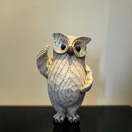 Decorative Objects Figurines New Nordic style salute owl resin home decor foyer workbench bedroom wine cabinet decoration H240517