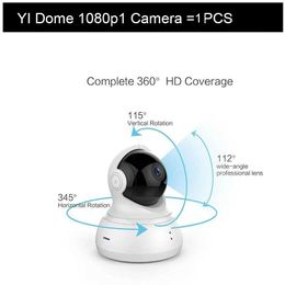 Wireless Camera Kits CCTV Lens YI Dome 1080p IP CCTV Camera 360 Detection WiFi Wireless Night Vision Infrared Bidirectional Audio Security Monitoring Sy J240518