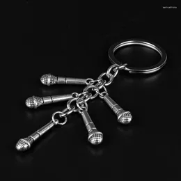 Keychains Microphone Keychain Design Music Gifts Key Chain Ring Fashion Trinkets