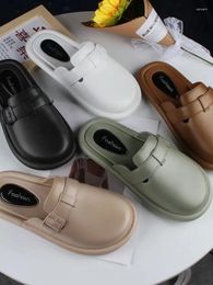 Slippers Baotou Women's Outwear Fashion Versatile One Step Beach Shoes Flat Bottom Home Anti Slip Waterproof