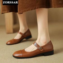 Casual Shoes 2024 Summer Women Mary Jane Soft Outdoor Dress Flat Ballet Round Toe Shallow Slip On Flats Brown Black