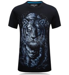 Men039s TShirts Summer 3d Tiger Print Shortsleeved Men Tshirt 2021 Personality Round Neck Plus Size Simple S6xl Fat Tops2409167
