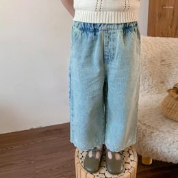 Trousers Girl Jean Pant Children Girls Pants 2024 Summer Korean Style Foreign Jeans Casual Baby