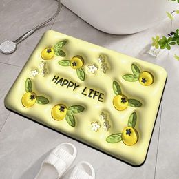 Carpets Happy Life 3D Visual Bath Mat Non-slip Absorption Water Rug Bathroom Entrance Doormat Three-dimensional Floor Home Decor