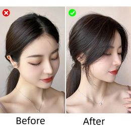 Anemone Natural Human Hair Bangs Side Fringe for Women 3D Middle Part False Bangs Clip-in Exrensions Invisible Hairpieces 240518